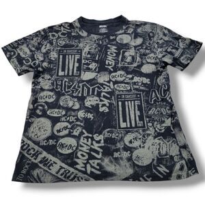 AC DC Shirt Size Large AC/DC Graphic Print T-Shirt AOP Allover Print Graphic Tee